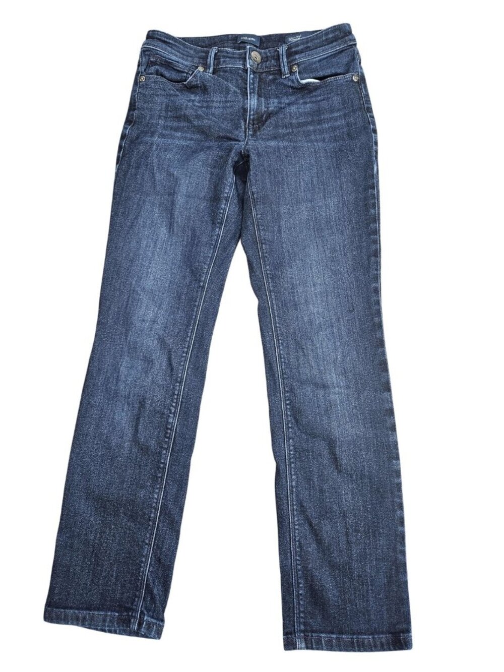 J. Jill High Rise Straight Jeans Womens 2 Petite Blue Med Wash Stretch‎ Denim